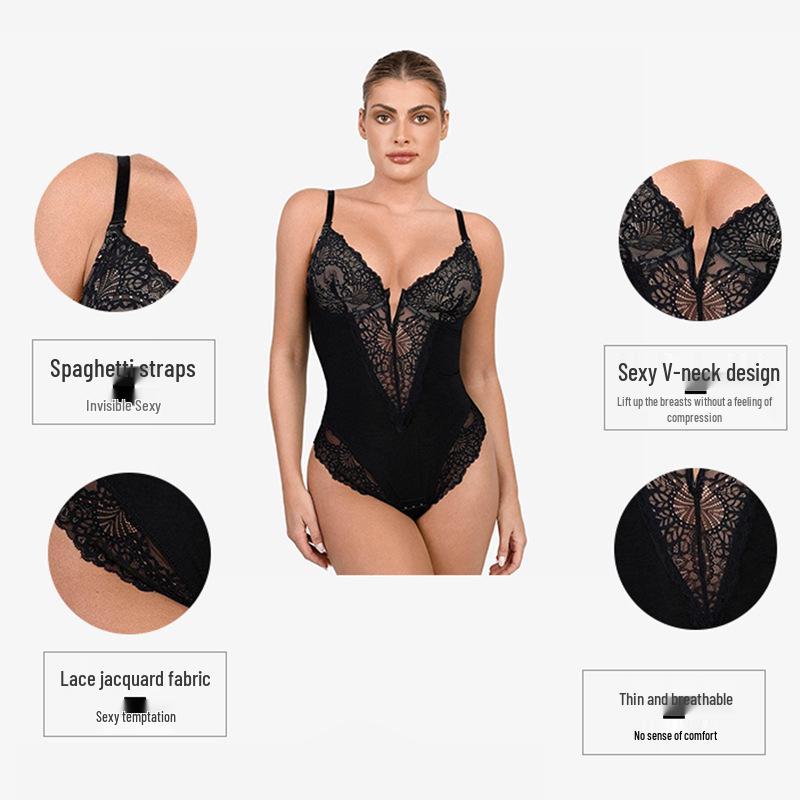 Hochwertige Damen Shapewear in Übergröße: Sexy Bodyforming-Bodysuit mit Bauchkontrolle und Hüftlift.