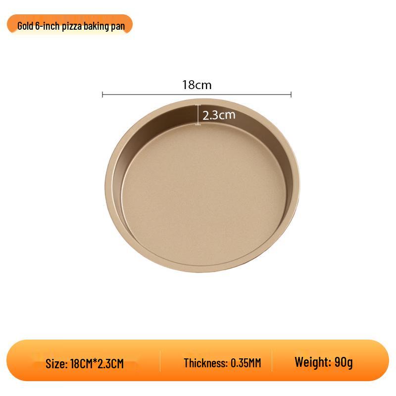 Tianze 6-inch Golden Pizza & Baking Pan (Set of 2)