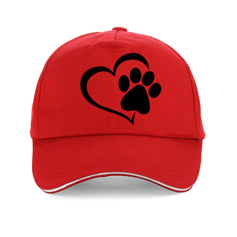 Love Dog Paw Heart Print Baseball cap Unisex Women Summer pop Harajuku Hip Hop hat Unisex outdoor adjustable bone Snapback hat