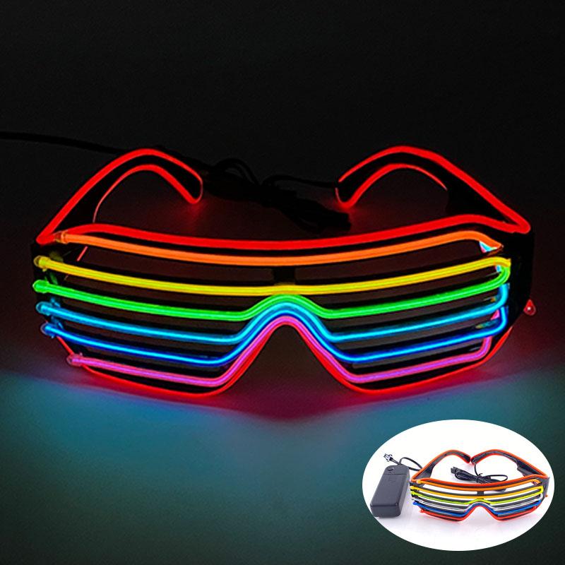 Festival Mixed Colors Glowing LED Glasses Fluorescence Party Supplies Light Up Glasses Men Women Christmas Eyewear Costume