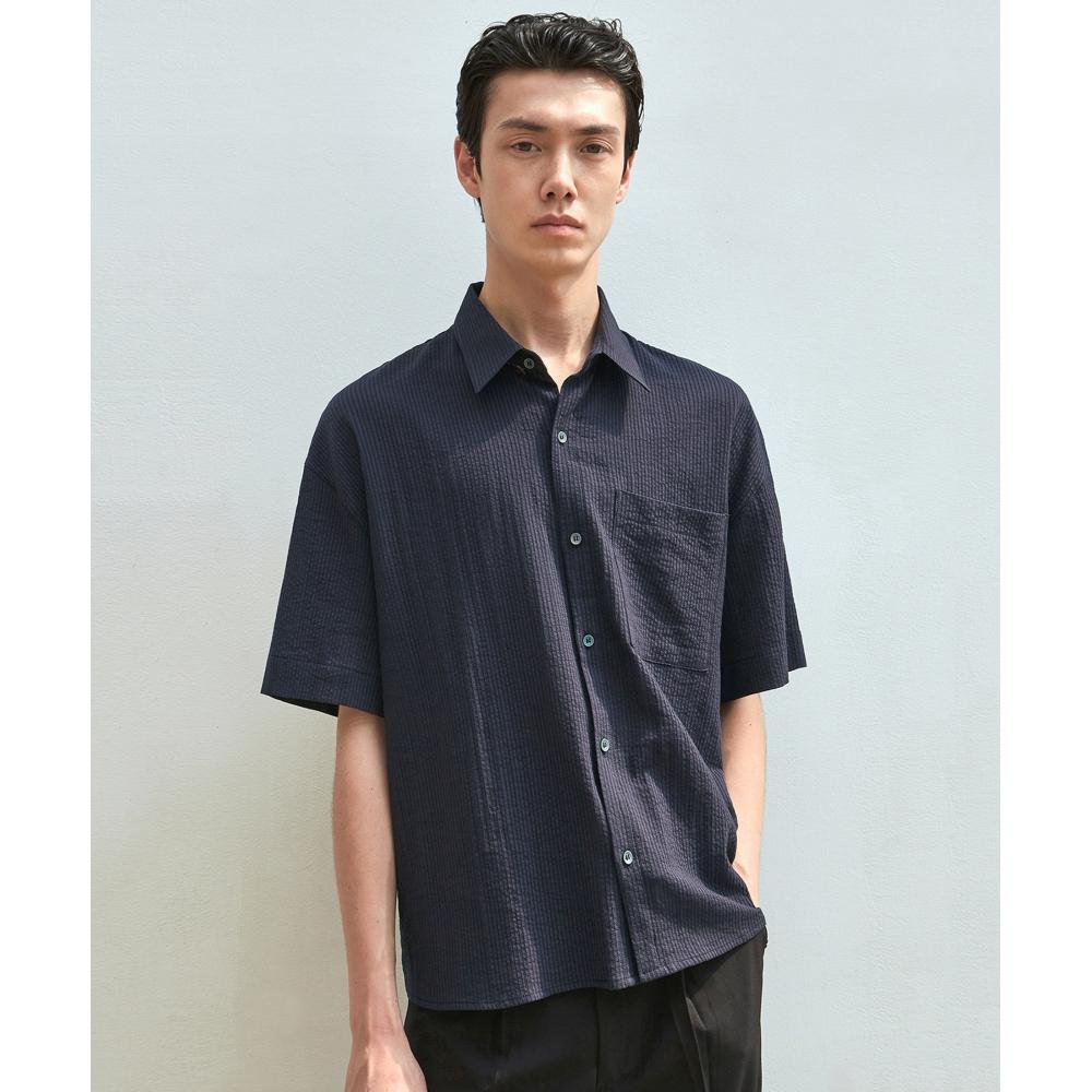 

NICKNICOLE Рубашка из хлопка СС темно-синего цвета