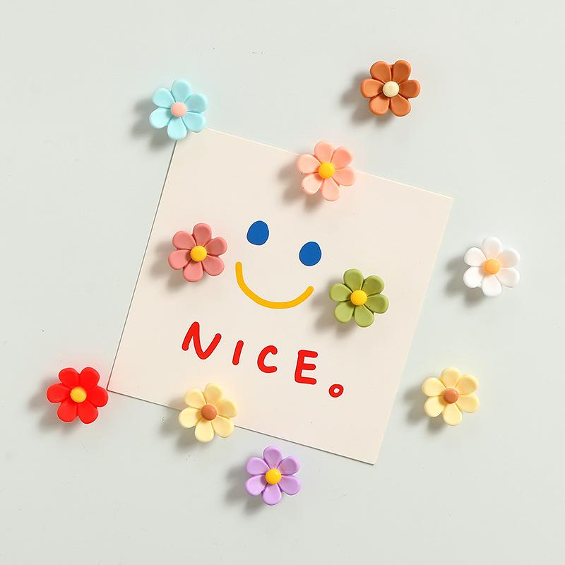 10pcs Flower Resin Refrigerator Sticker Decoration Magnetic Sticker Photo Message Board Magnetic Sticker Kitchen Home Decoration