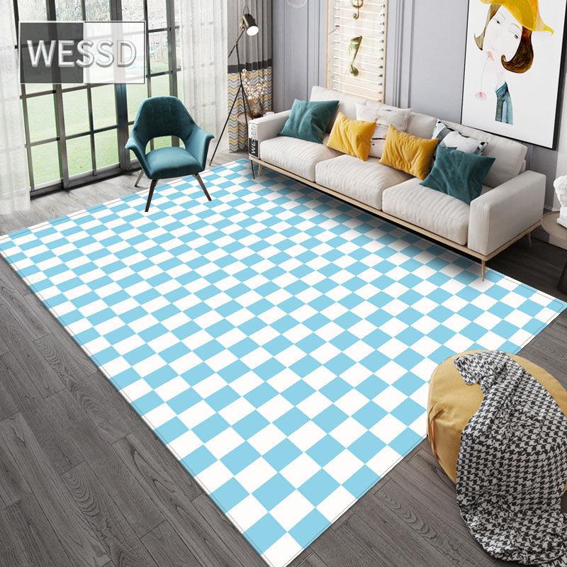 

Шаховий килим у вітальні Килимок у скандинавському стилі Геометрична тумбочка Килимок для молодіжної спальні Килим для залу 100x150cm 1pcs