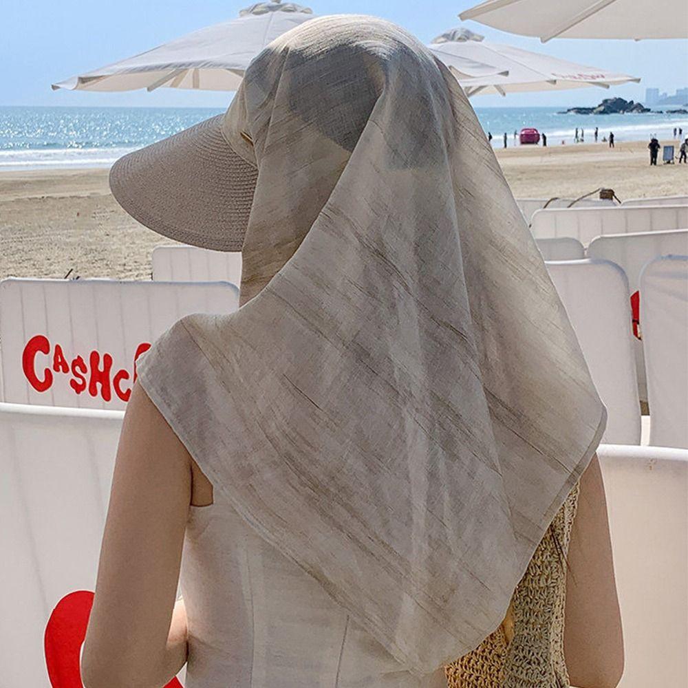 New Strap Headscarf Hat Neck Protection Uv Protection Sunblock Visor Sun Hat