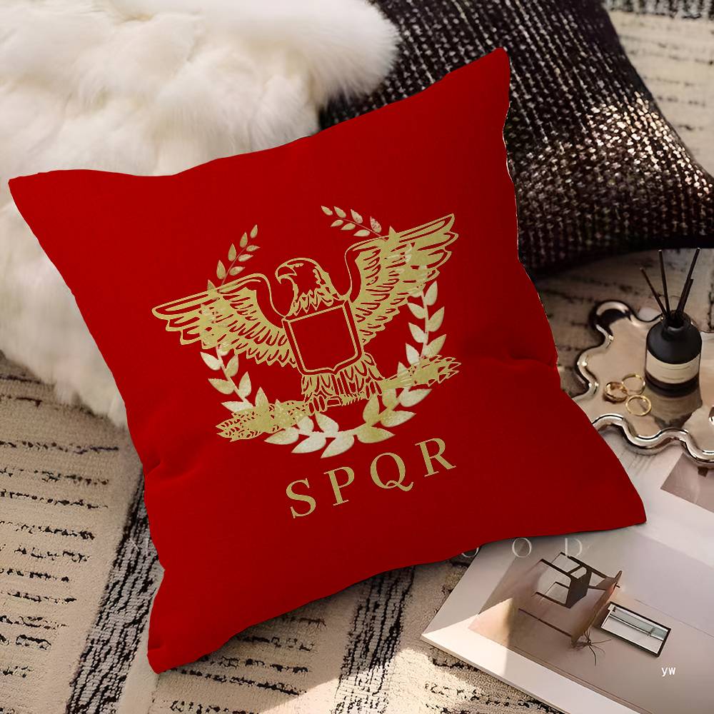 Roman S-SPQRS Office Cushion Pillowcase Car Cushion Cover45X45CM Lumbar Pillowcase Sofa Pillowcover