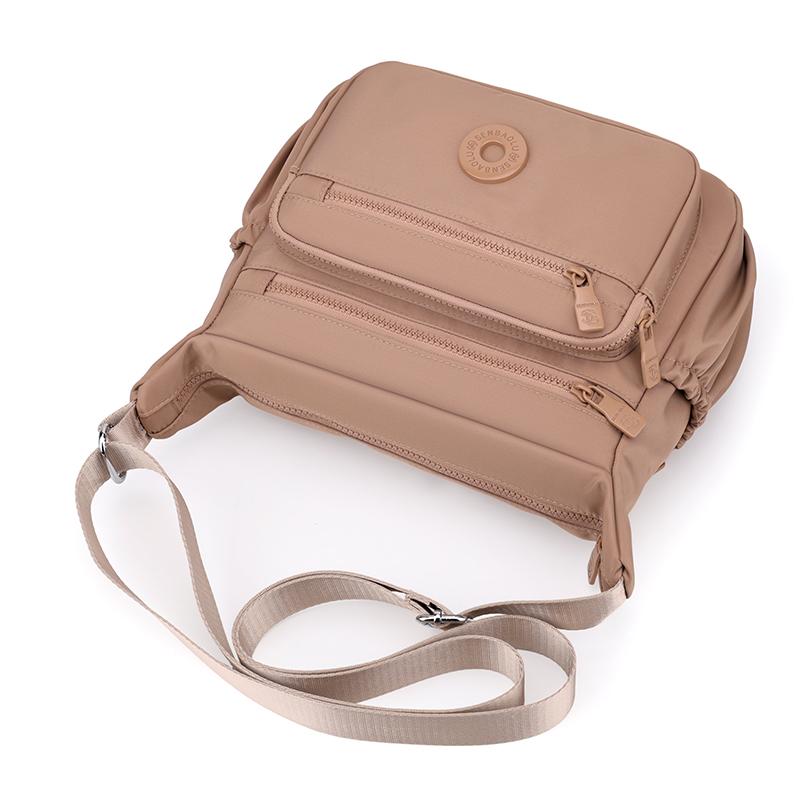 Women's Bag Multi-Layer Zipper Shoulder Bag Nylon Crossbody Bag