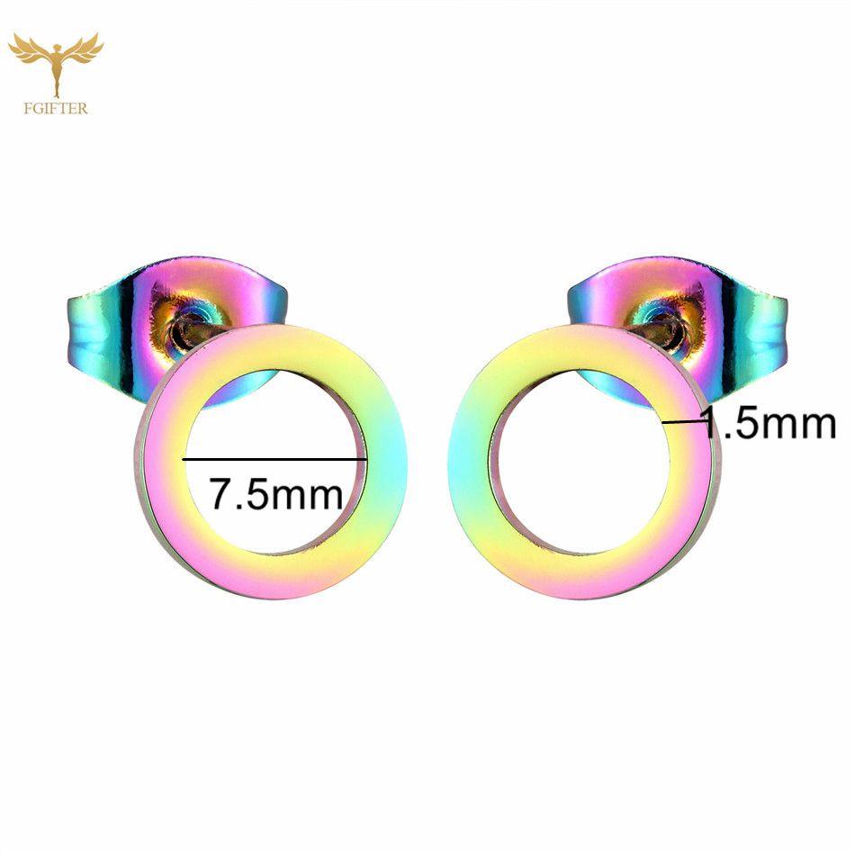 12 Paare Einfache Geometrische Ohrringe Großhandel Rund Quadratisch Stern Blitz 8 Stil Edelstahl Stecker Ohrringe Set Frau Zirkon