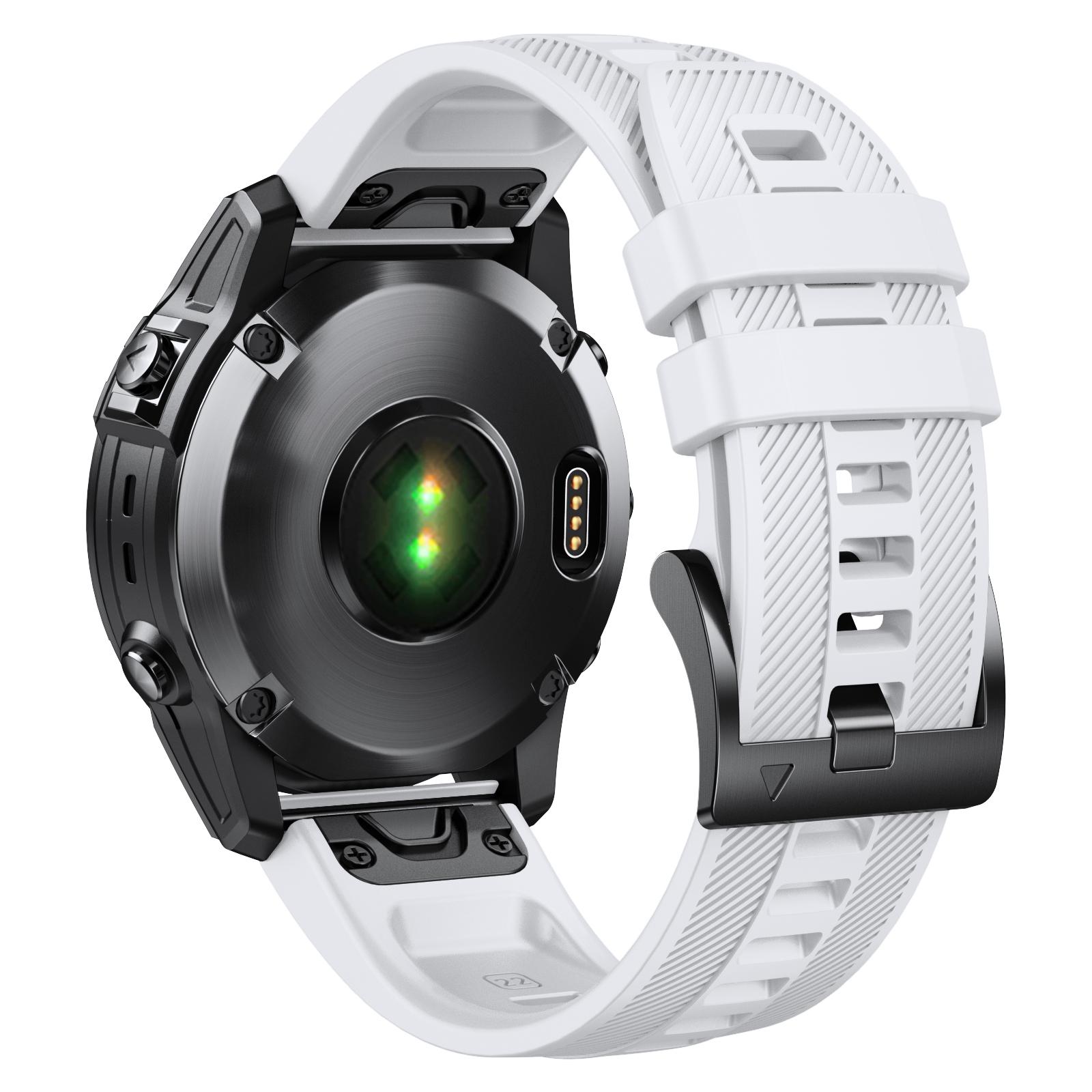 

Спортивный силиконовый ремешок QuickFit 22 мм для часов Garmin tactix 8 47 мм/Descent G2/Instinct 3 45 мм, браслет для Fenix E 7 6 5 QuickFit 22mm белый