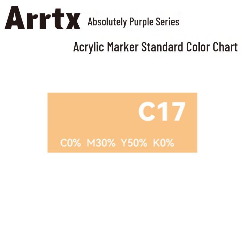 Arrtx Ataishi Akrylový marker s měkkým hrotem, Jeden kus, Absolutní fialová, Styl A/B, 30 barev, Voděodolný, Rychleschnoucí, Krycí.