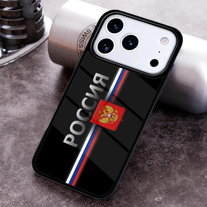 Russian coat of arms Flag Phone Case for iPhone 17 16 15 Pro Max Air 14 13 12 11 Plus Shockproof Capa Cover
