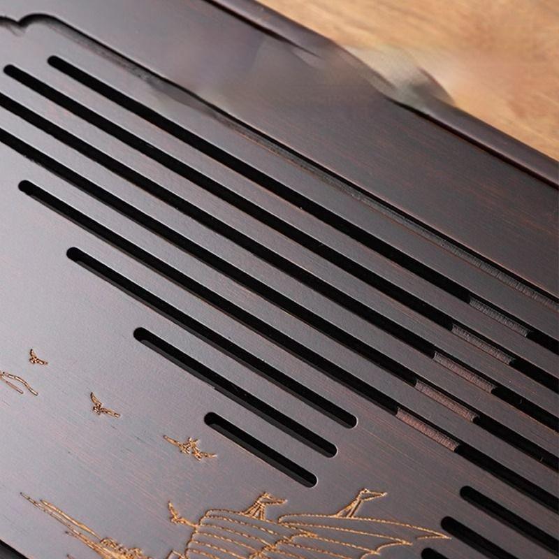 GIANXI Čínský čajový obřad Bambusový čajový podnos Čajový stolek Stolek na suché vaření čaje Dekorace na čajový stolek Úložný podnos Kávový čajový set Čajové moře Odvodnění