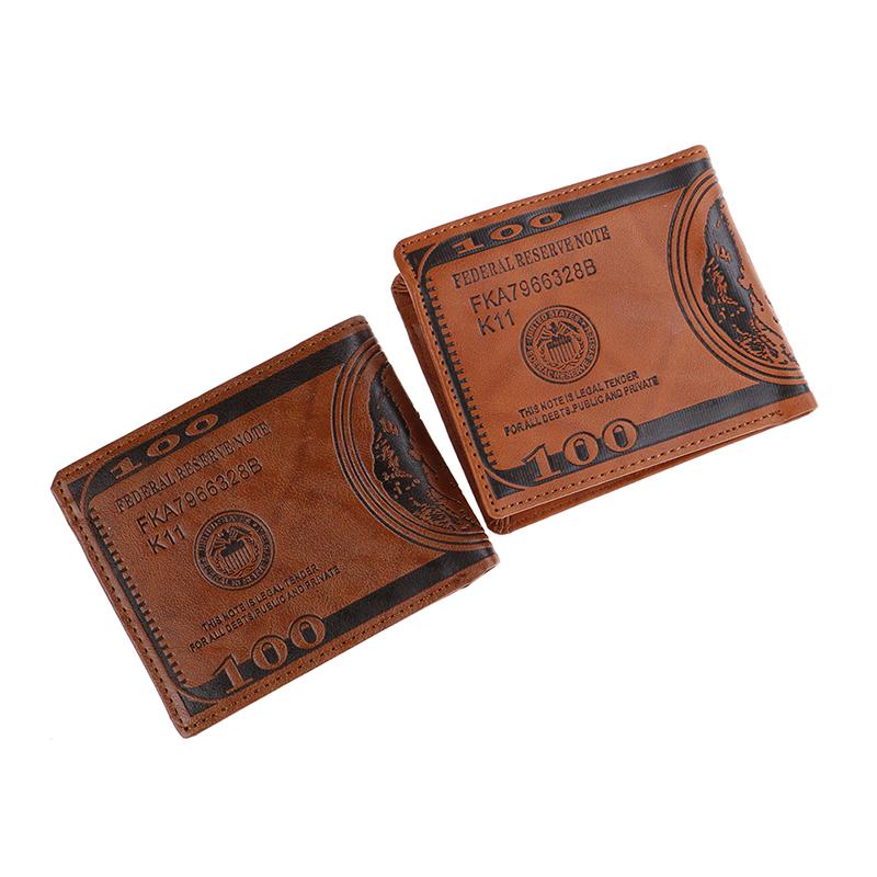 Men'S Wallet Us Dollar Printing Pu Leather Credit Card Photo Holder Purse