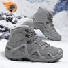 Cross-Border Autumn/Winter High-Top Men's Outdoor Non-Slip Climbing Boots Plus Size Thickened Warm Cotton Shoes Fleece-Lined