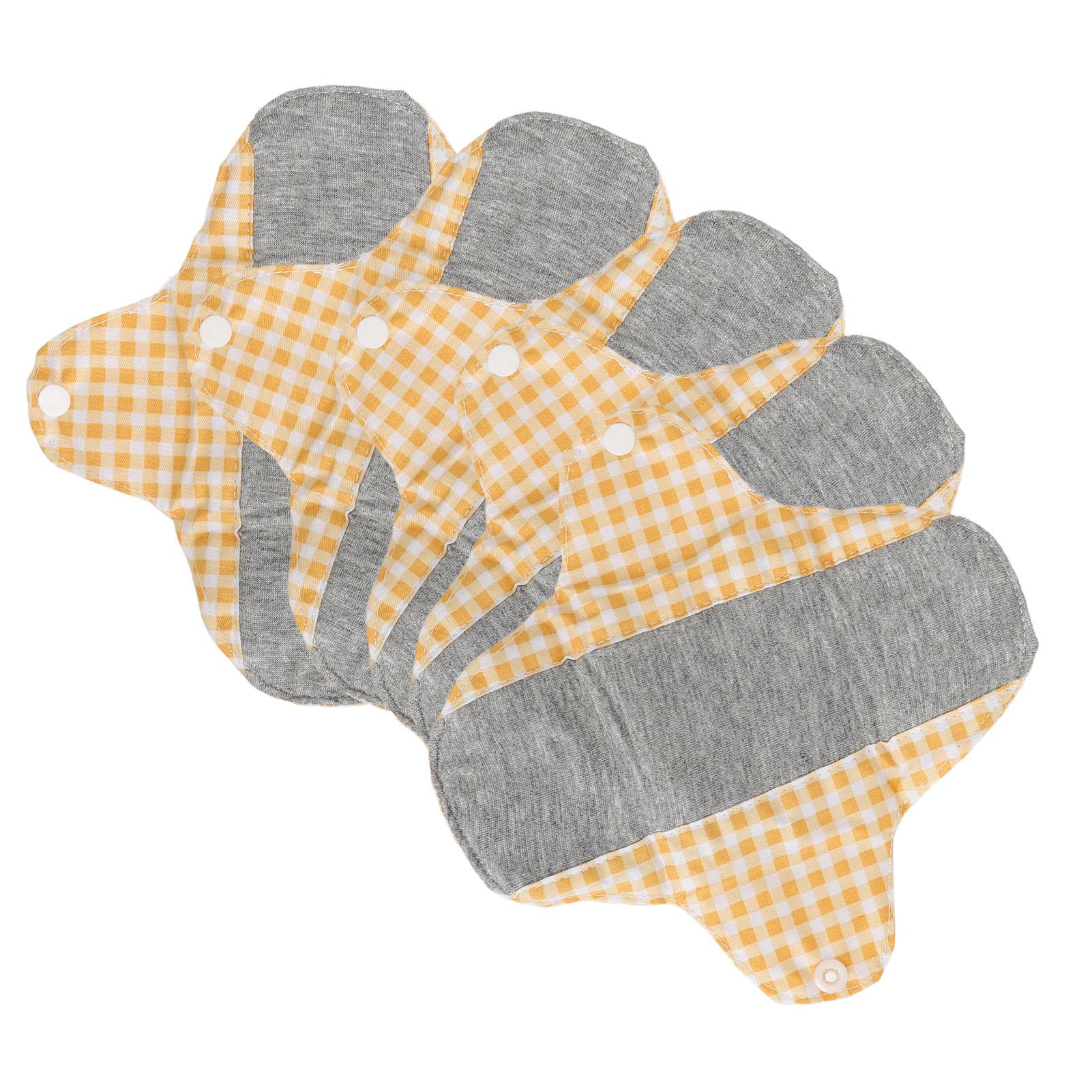 

5 шт. многоразовых хлопковых прокладок для женщин, непротекаемые, моющиеся, с высокой впитываемостью, тканевые менструальные прокладки 7,9 X 7.87x9.06in