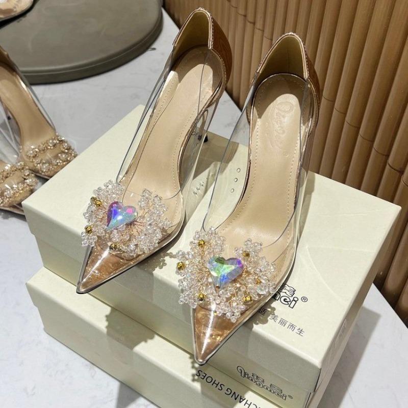 Fashion Silver High Heels Sandals Women Summer 2025 Punk Goth Pointed Toe Party Shoes Woman Metallic Thin Heeled Dress Pumps Ladies