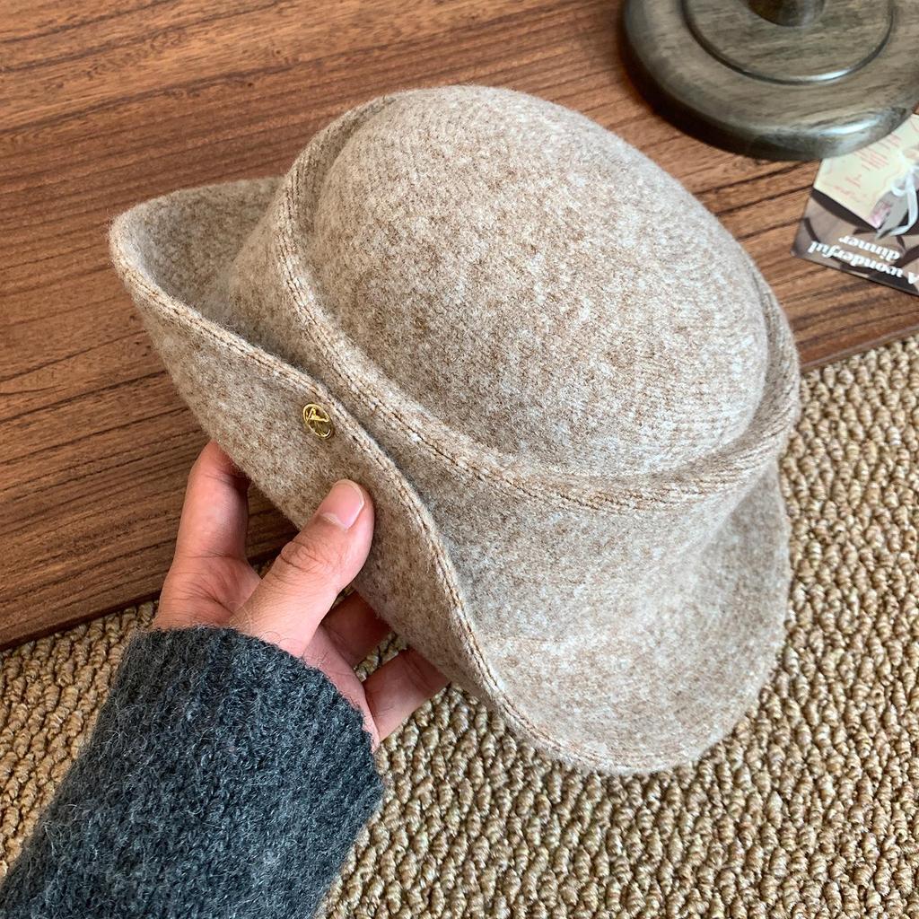 Korean-Style Rolled Brim Beret for Women - Elegant, Versatile Spring & Autumn Fashion Hat