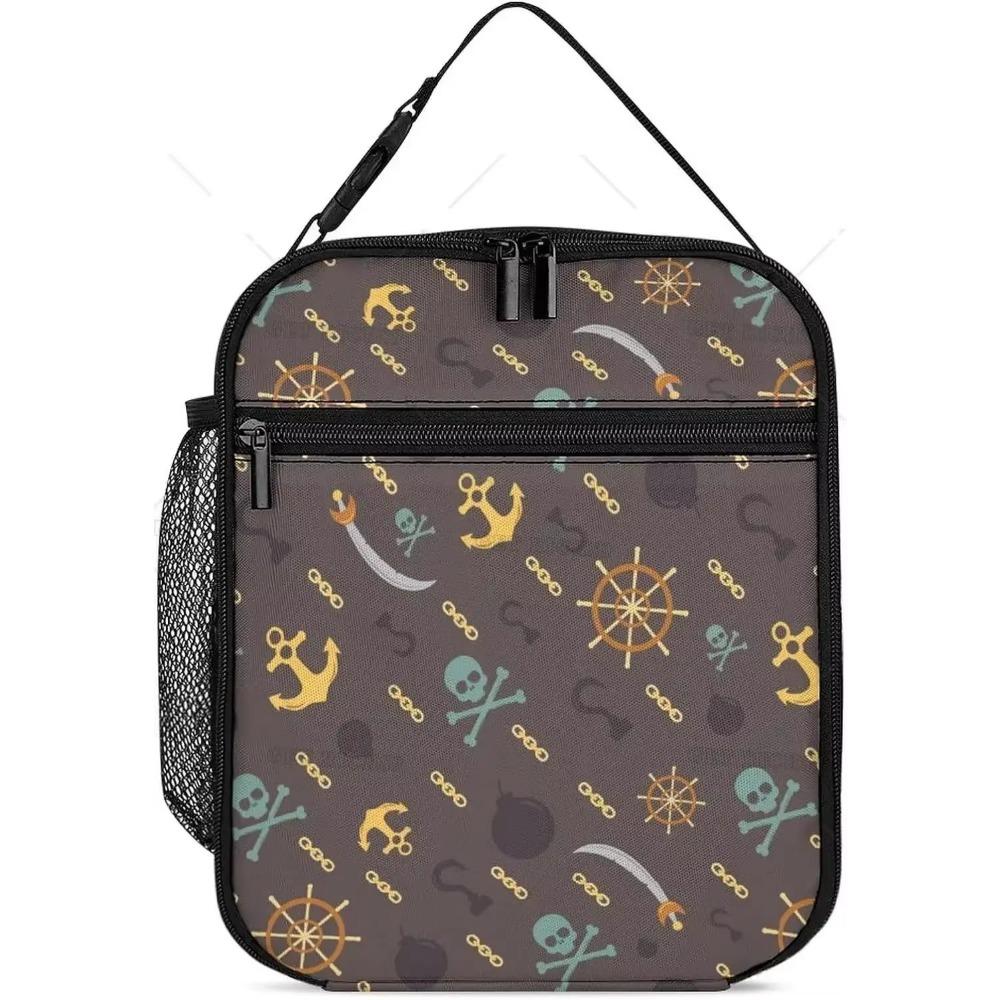 Gothic Skull Insulated Lunch Bag for Women Men Portable Cute Lunch Box for Work High Quality and Large Quantity Tote Bag