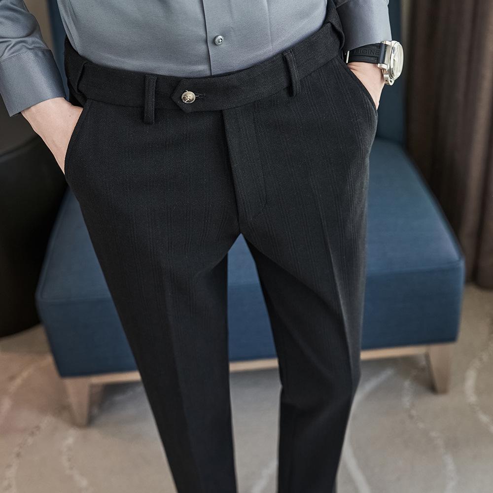 

Мужские шерстяные брюки-елочка Slim Fit - деловая одежда осень/зима 36 (160-170 lbs)