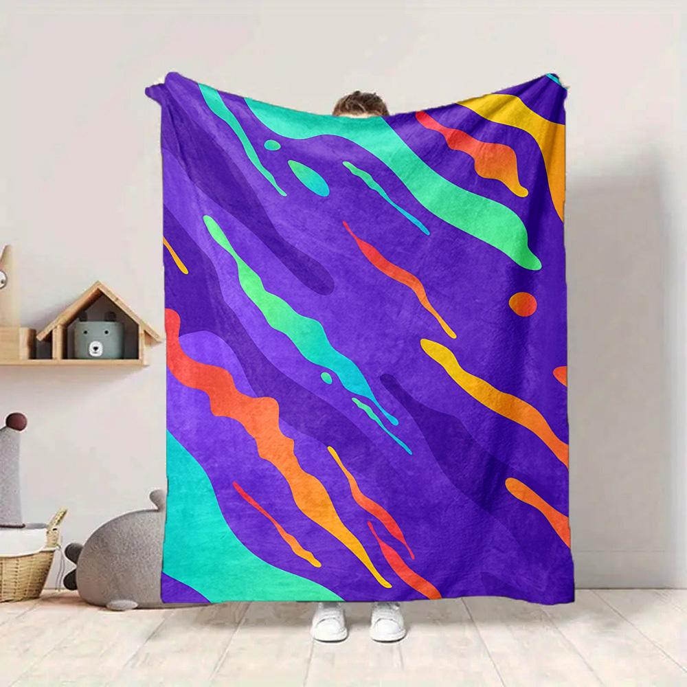 1pc Colorful Flow Pattern Blanket Warm, Cozy, And Soft, Suitable for Sofas, Beds, Cars, And Office Use.Perfect for Camping And Travel, Making It a Gre