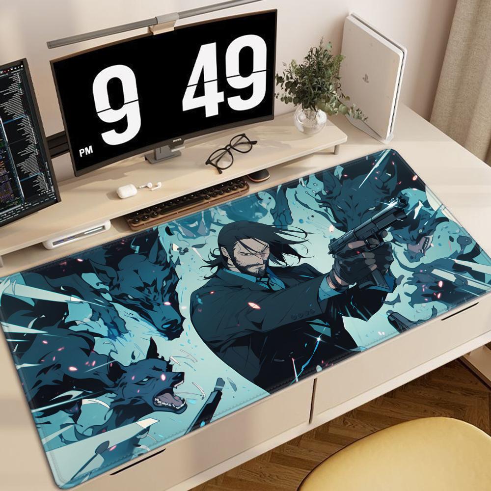 Large Mouse Pad JJohn Wick Desk Mat XXL Gaming Accessories Office Gamer Keyboard Desk Mat NonSlip Laptop rubber Anime Mousepad