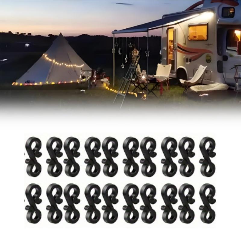 150pcs S-Shaped Plastic Light Clips Outdoor Camping RV Tent Awning Garden Decorations Christmas Lights Clips Hooks Accessories
