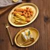 Stainless Steel Oval Vegetable Dish Food Grade Undivided Serving Plate for Curry Salad Home Use