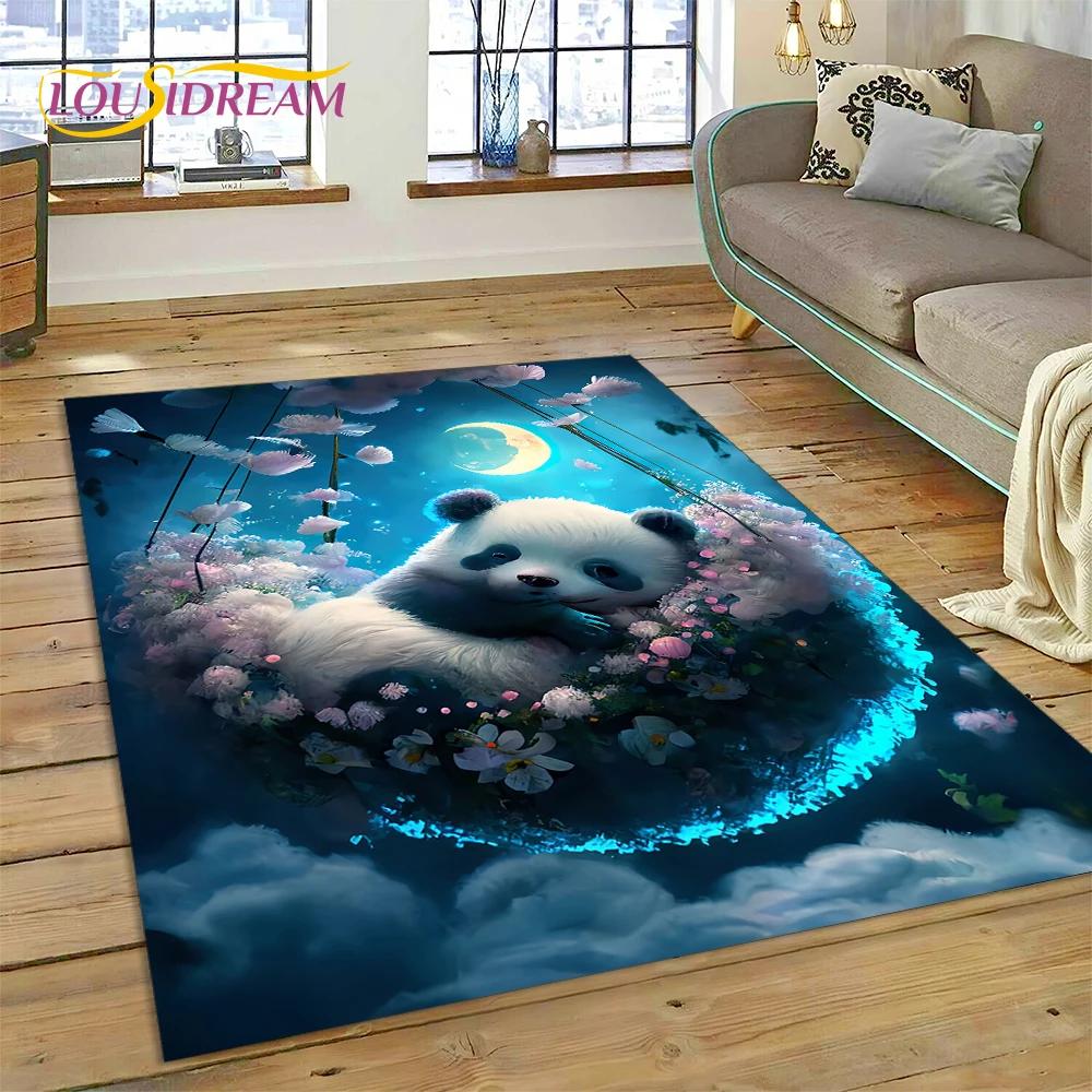Cartoon Cute Panda Dream Animal 3D Rug Carpet for Living Room Bedroom Decor,Floor Mat Non-slip Decoration for Sofa Doormat Gift