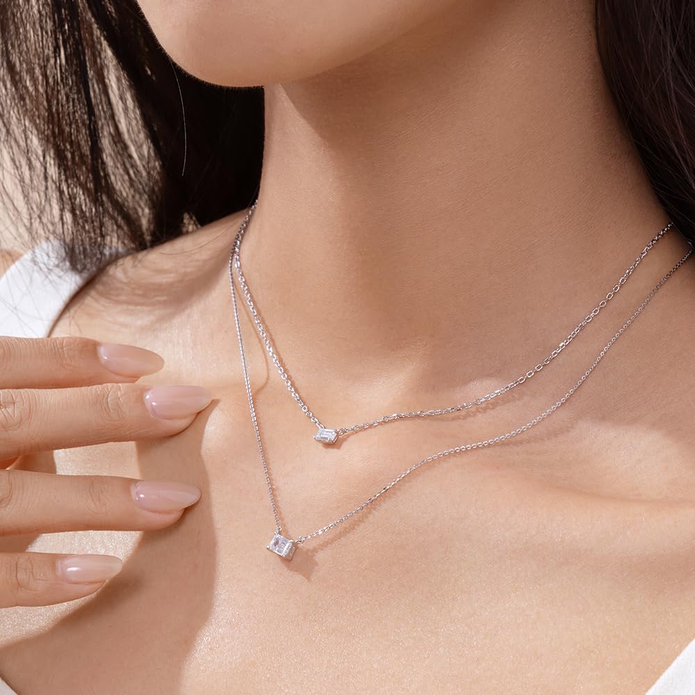 Platinový diamantový náhrdelník Laboratorní vypěstovaný diamant 1 kámen vybroušený 4 hroty 1 diamantový náhrdelník Originální diamant PT950 Vánoční dárek k výročí narozenin