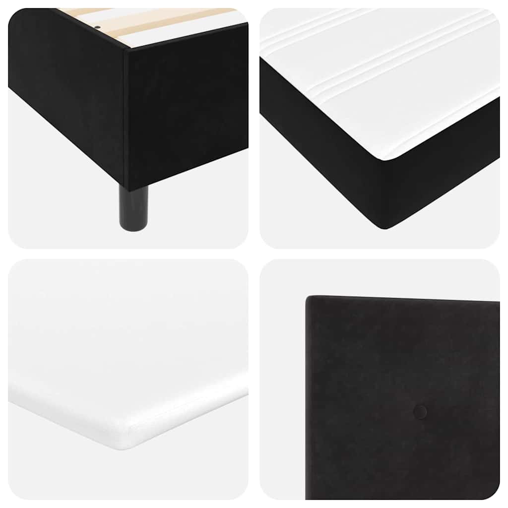Box Spring Bed with Mattress Black 120 x 190 cm Velvet