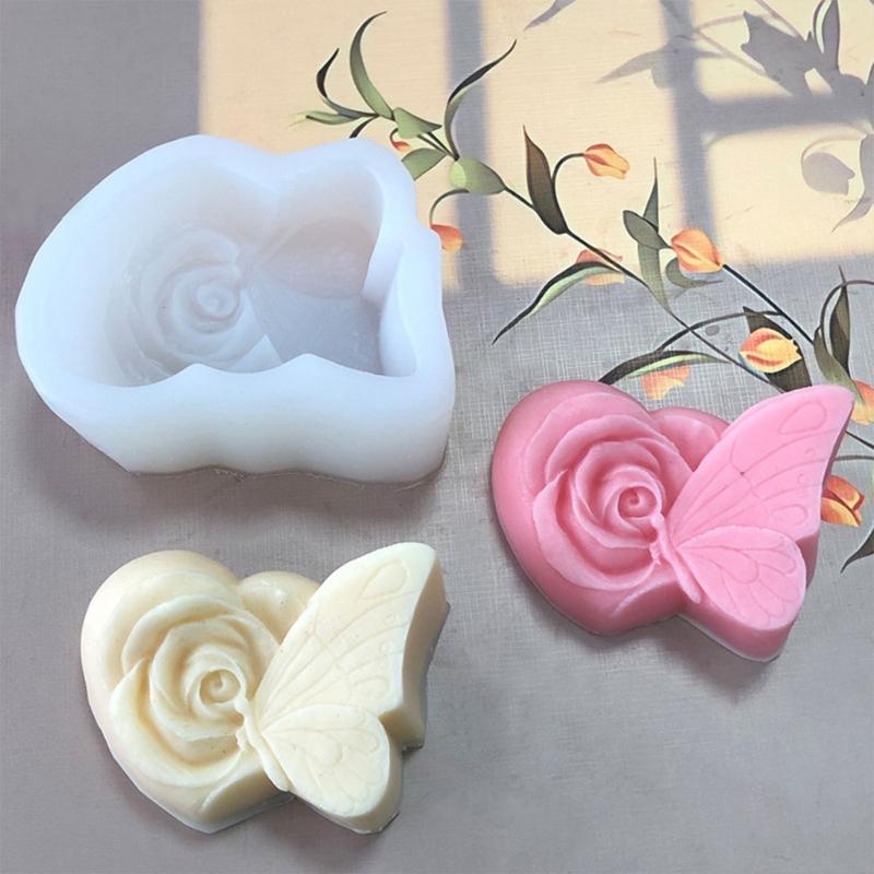 Butterfly Silicones Mould Flower Butterfly Candle Molds Baking Molds Casting Mould Craft Supplies for Cake Decorations
