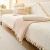 Simple Milk Fiber Sofa Cushion Winter Antislip Leather Sofa Cover Plush Thickened Cushion Cover Towel
