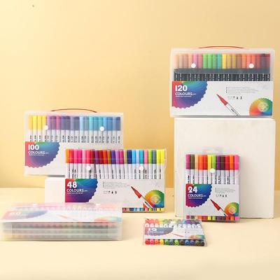 48-farbiges wasserbasiertes doppelseitiges Aquarellstift-Set für Kinder & Schüler