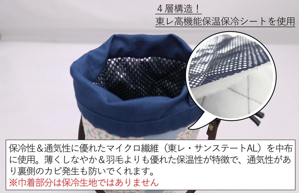 Insulated Water Bottle Drawstring Fits Water with Leather Hydrangea x Cover, Bag, 500-600ml Bottles, Handles, (Blue Navy)