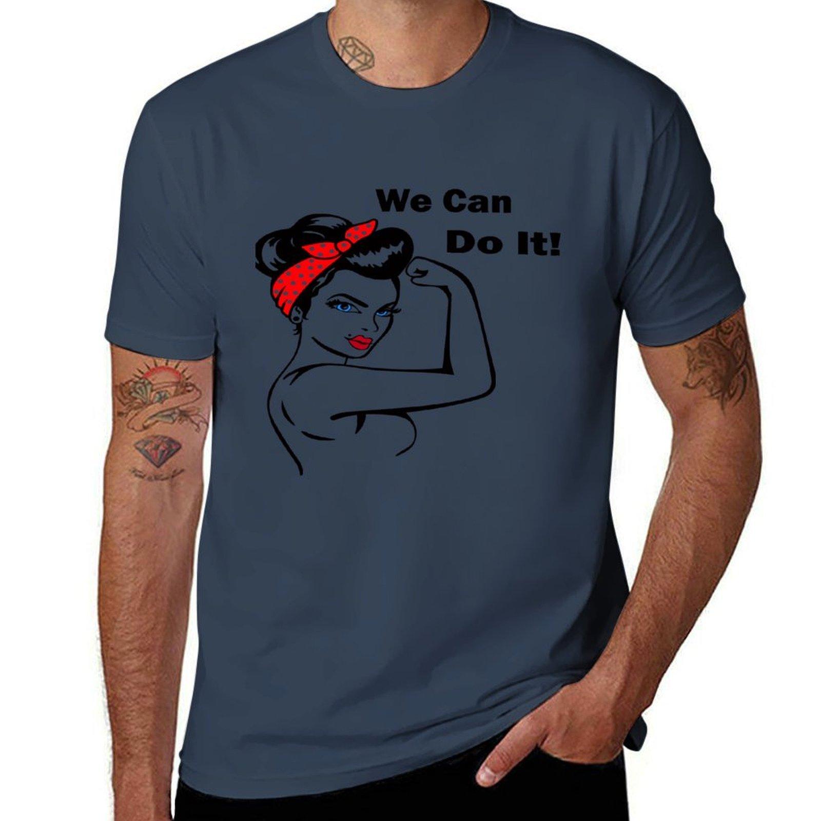 We Can Do It Shirt Rosie The Riveter Shirt Girl Power Shirt Tshirt Worker Basic Short Sleeve Tee S