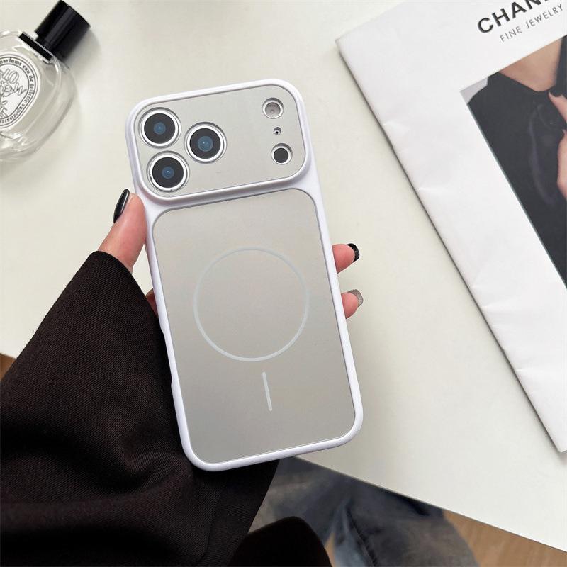 Compatible iPhone 17 Pro Max Magnetic Case - Apple 16 Pro Color Block Large Window Protective Case