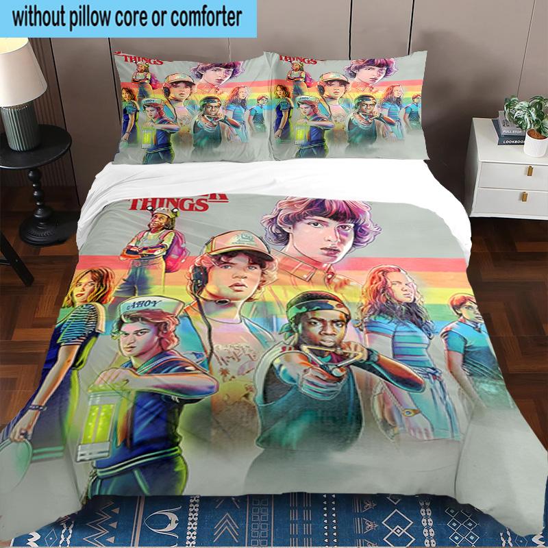 Stranger Eleven Upside Down 3PCS Bedding set,Ideal for1pc Duvet Cover And 2pcs Pillowcases Perfect for Christmas gift,Ideal for Bedroom, Dormitory
