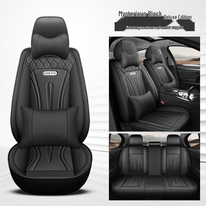 Leather Car Seat Cushion Cover - Full Coverage, All-Season Style