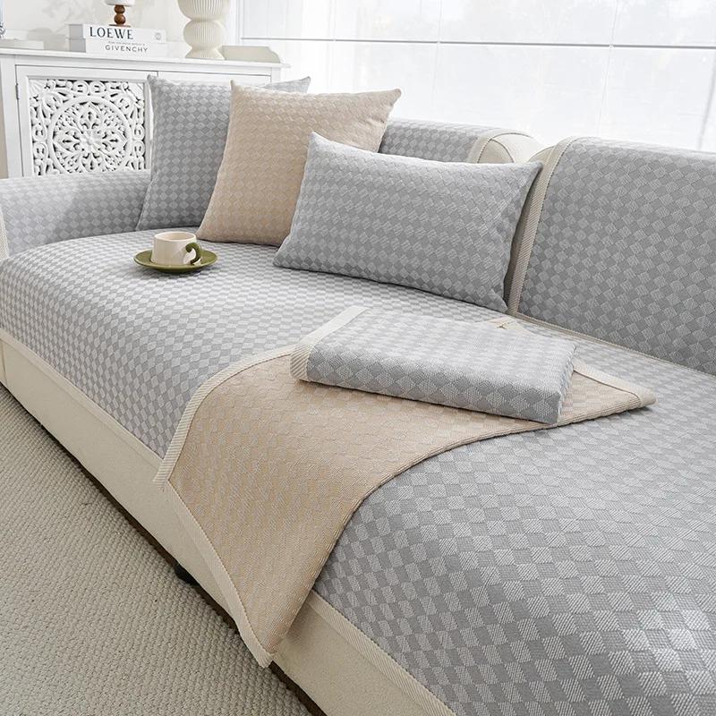 

Чехол на диван из шенилла для гостиной, летний, нескользящий коврик на диван, накидка на боковую угловую кушетку, полотенце, универсальный для четырех сезонов, простой декор A 70x70cm 1pc