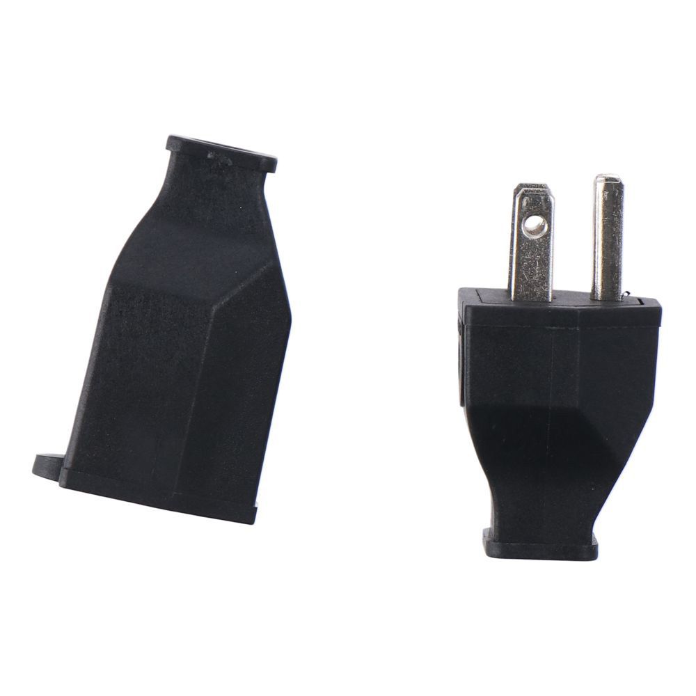 15A 125V Extension Cord Ends Male and Female Black Shell Replacement Plug 2 Pole 3 Wire Connector Set Grounding Plug