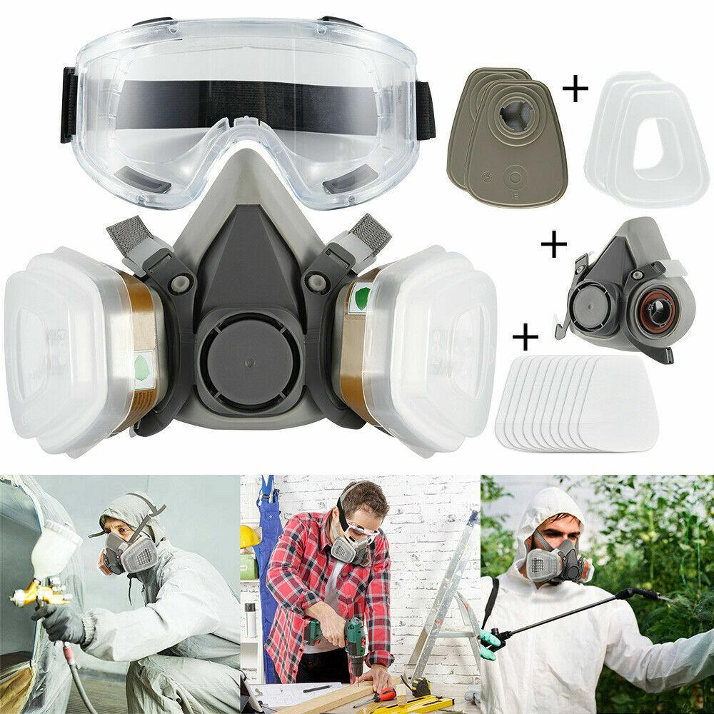 Half Face Cover Gas Mask with Double Filtration for Painting, Chemical, Dust, Smoke