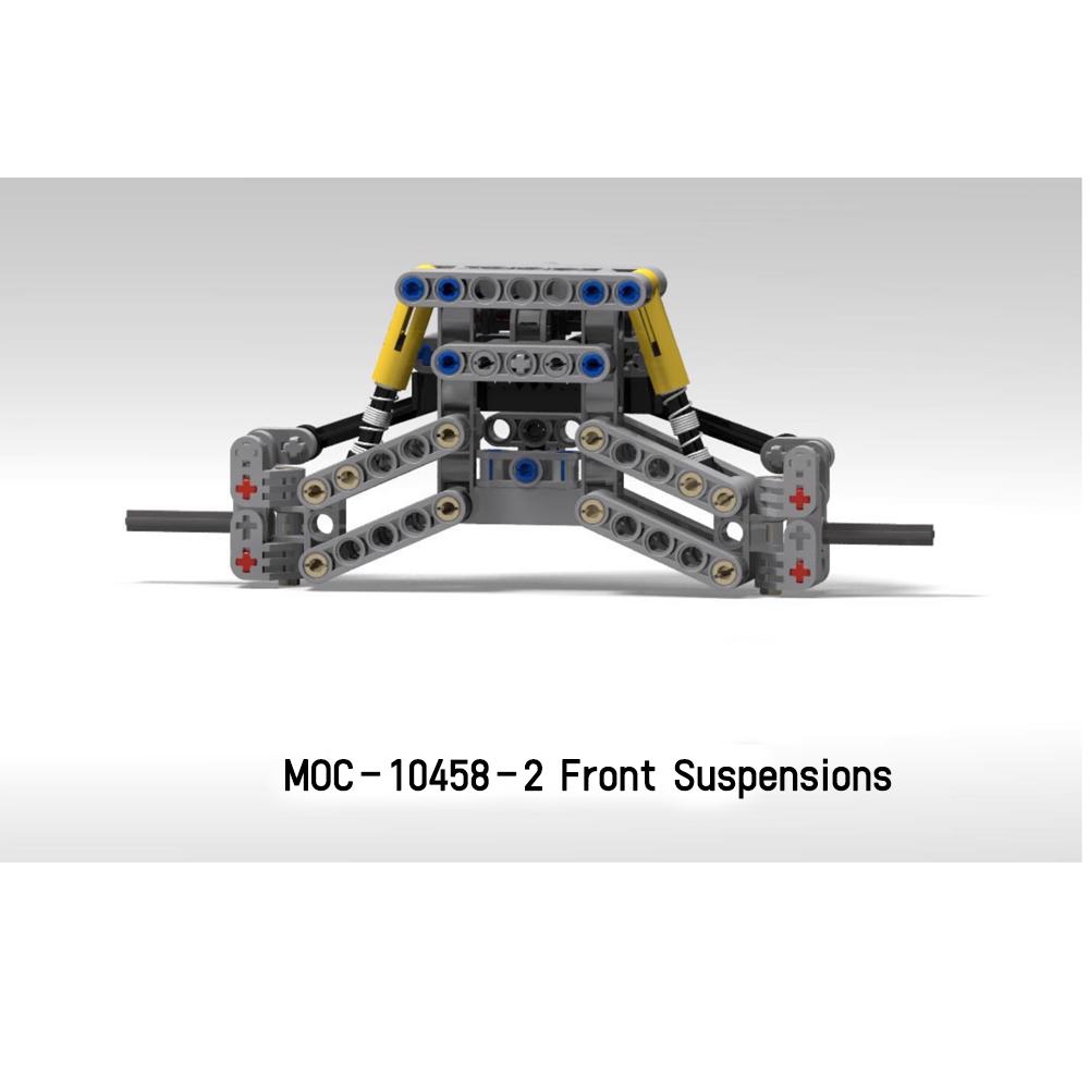 MOC-10458 Einfache Vorder- und Hinterradaufhängungen mit Stoßdämpfern für Bausteine MOC Auto-Chassis-Modell Mechanische Modifikation