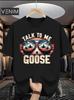 Men Vintage Talk To Me Goose Aviator Sunglasses Fighter Jet Graphic Short Sleeve Tee S-XXL
