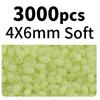 1000/3000PCS Wholesale Red Green Oval Soft Rubber Luminous Fishing Beads Glowing Sink Beads For Fishing Rigs Fishing Lure Tackle