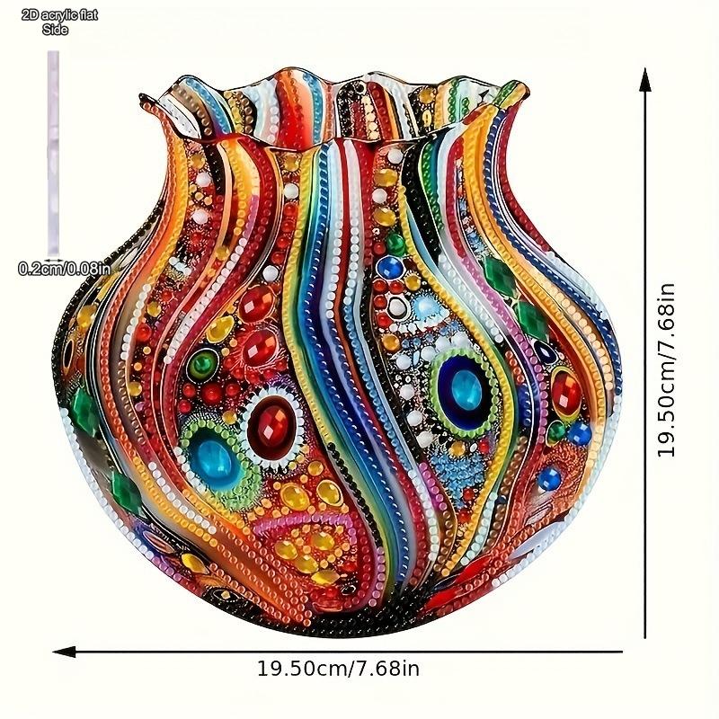 Acrylic Special Shape Diamond Gem Art Vase, Four Seasons Decoration, Novelty Home Decor, Perfect Durable for Bedroom