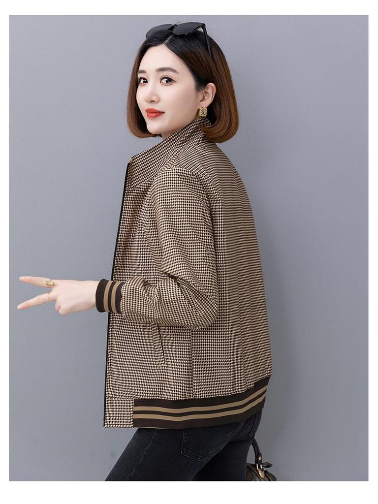 Women's Spring & Autumn 2025 Stylish Stand Collar Double-Sided Cardigan Coat for Middle-Aged Mothers