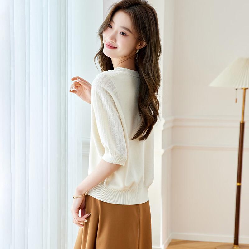 Srcr Women's Mulberry Silk Blend Bat-Sleeve Knit Top