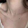 S925 Rainbow Round Bead Necklace - Girls' Niche Design, Personality Ins Style, Dopamine Candy Layered Necklace