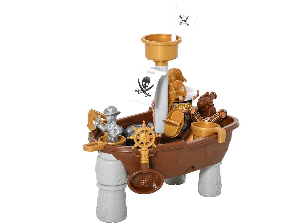 Pirate ship set for sand and water, sandbox, water table, shovel, rake