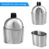Tragbare Edelstahl-Militärfeldflasche mit Tassenset für Outdoor-Camping, Wandern, Rucksackreisen, Picknick, Survival
