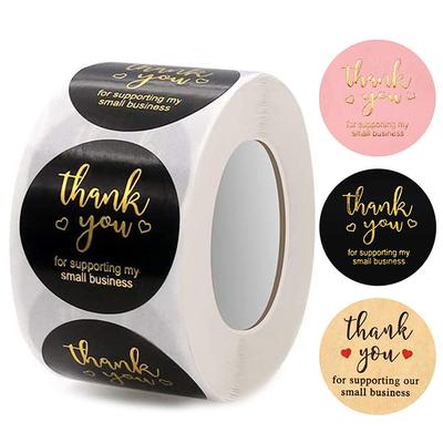 100-500pcs Thank You Sticker Love Scrapbook Sticker Envelope Packaging Stamp Handmade Stationery Label  Kraft Paper Stickers